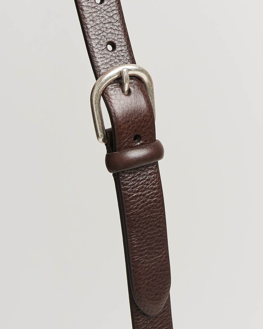 Herren | Gürtel | Anderson's | Grained Leather Belt 2,5 cm Dark Brown