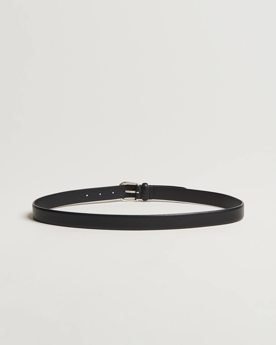 Herren | Gürtel | Anderson's | Grained Leather Belt 2,5 cm Black