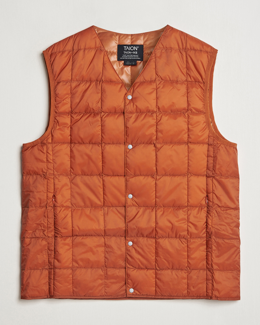 Herren | Jacken | TAION | V-Neck Lightweight Down Vest Brick Orange