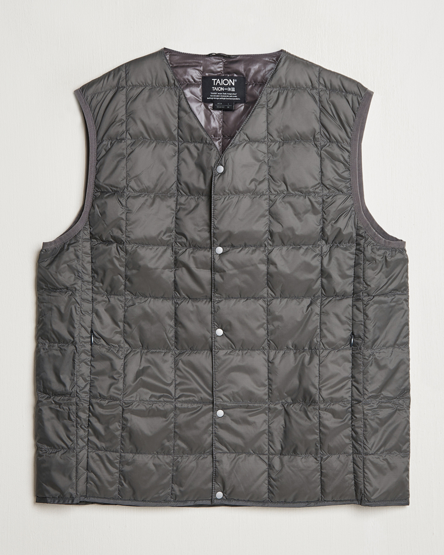 Herren | Jacken | TAION | V-Neck Lightweight Down Vest Dark Grey