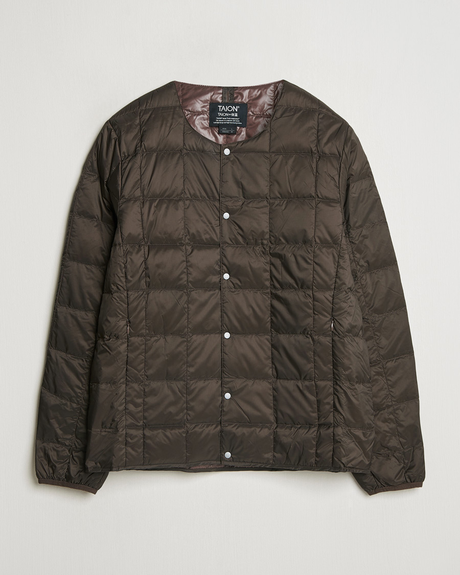 Herren | Jacken | TAION | Crew Neck Button Down Jacket Dark Choco