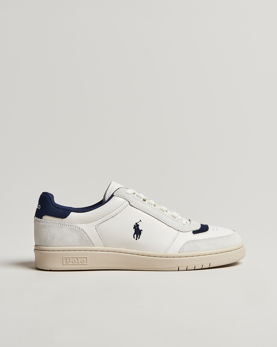 Herren | Polo Ralph Lauren Polo Court Sneaker Deckwash White/Navy | Polo Ralph Lauren | Polo Court Sneaker Deckwash White/Navy