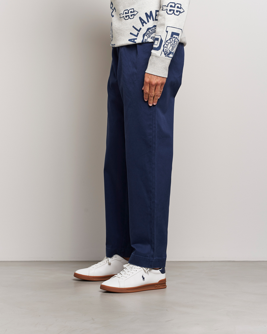 Herren | Polo Ralph Lauren Heritage Count II Low Sneaker Deckwash White/Navy | Polo Ralph Lauren | Heritage Count II Low Sneaker Deckwash White/Navy