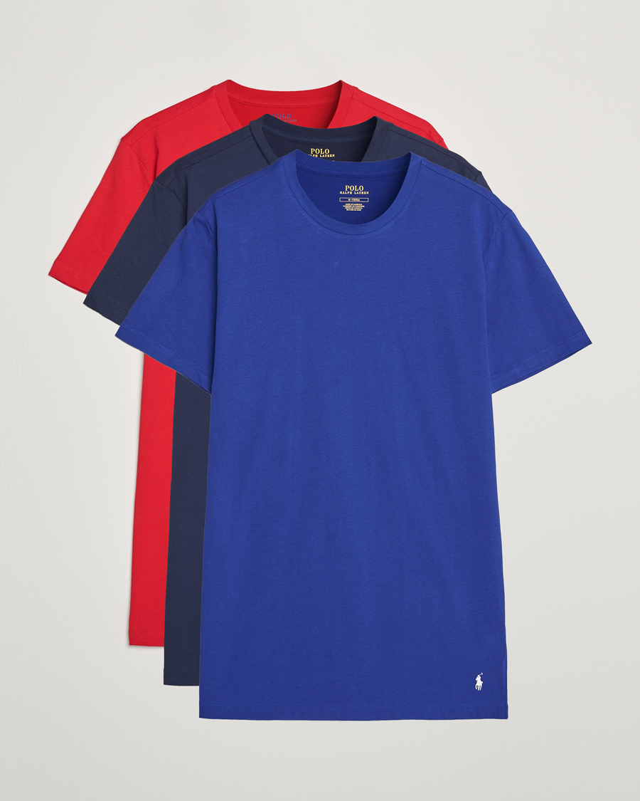 Herren | T-Shirts | Polo Ralph Lauren | 3-Pack Crew Neck T-Shirt Blue/Navy/Red