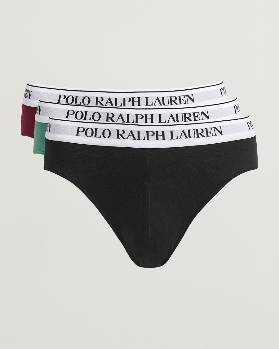 Herren | Unterwäsche | Polo Ralph Lauren | 3-Pack Brief Damson Red/Black/Fairway Green