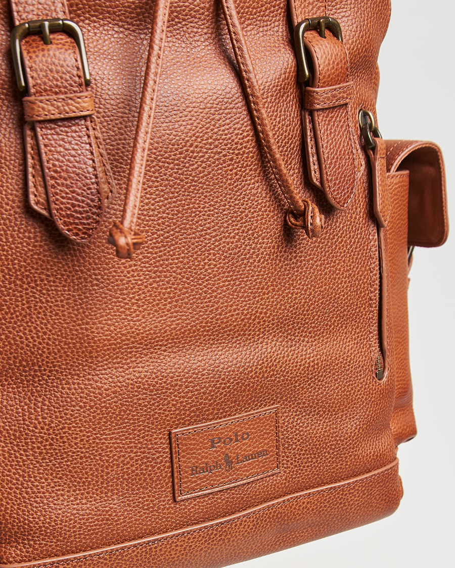 Herren | Polo Ralph Lauren Leather Flap Backpack Saddle Brown | Polo Ralph Lauren | Leather Flap Backpack Saddle Brown