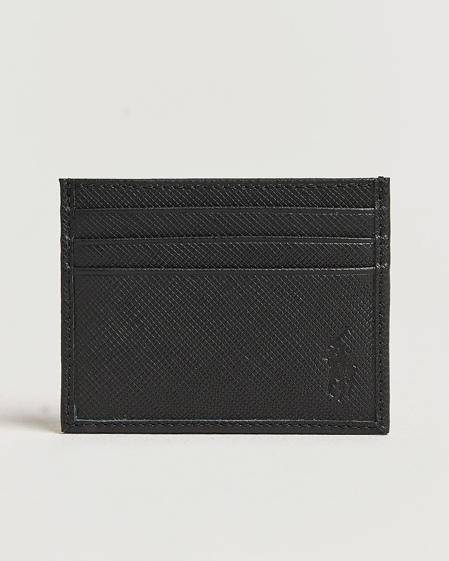 Herren | Polo Ralph Lauren Saffiano Leather Credit Card Case Black | Polo Ralph Lauren | Saffiano Leather Credit Card Case Black