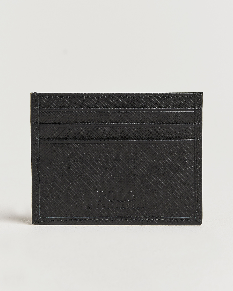 Herren | Polo Ralph Lauren Saffiano Leather Credit Card Case Black | Polo Ralph Lauren | Saffiano Leather Credit Card Case Black