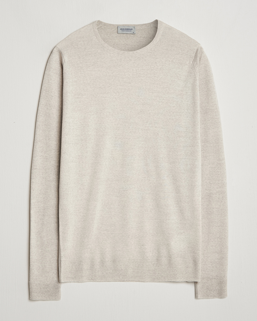 Herren | Pullover | John Smedley | Lundy Extra Fine Merino Crew Neck Grey Fleece