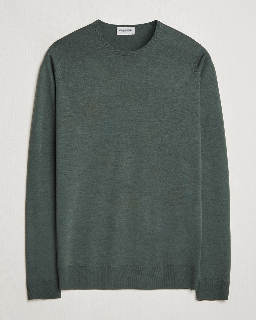 Herren | Pullover | John Smedley | Lundy Extra Fine Merino Crew Neck Highland Green