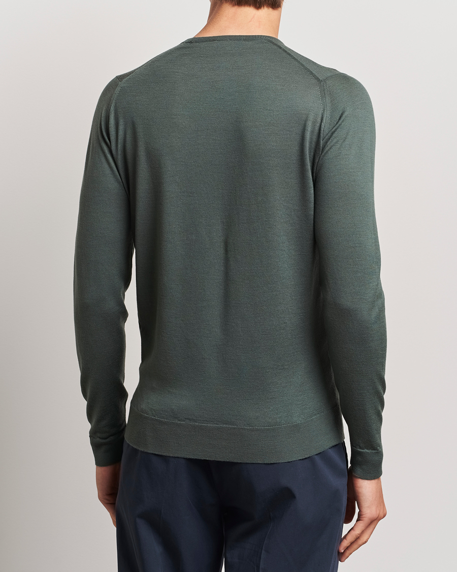 Herren | Pullover | John Smedley | Lundy Extra Fine Merino Crew Neck Highland Green
