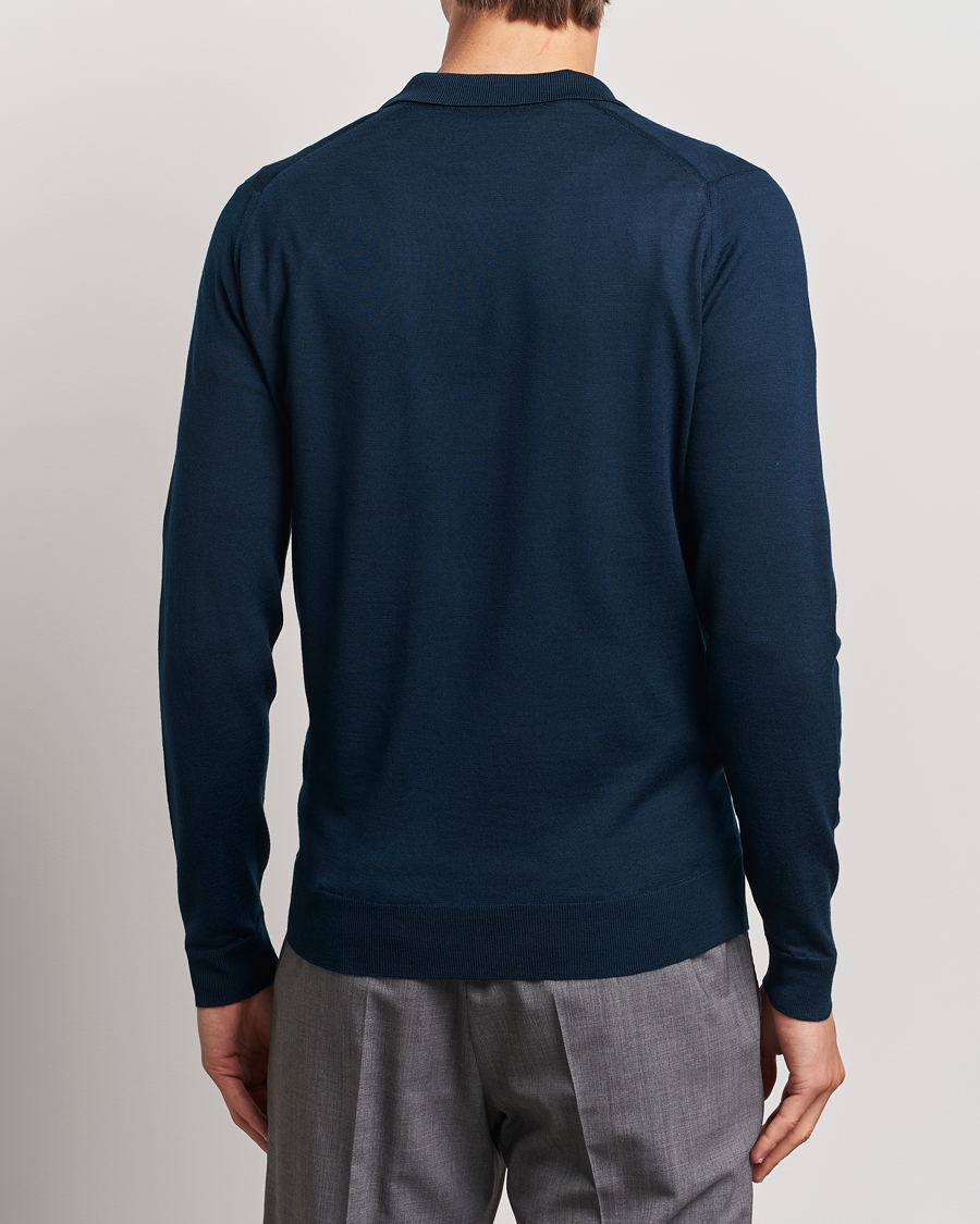 Herren | Pullover | John Smedley | Belper Extra Fine Merino Polo Pullover Orion Green