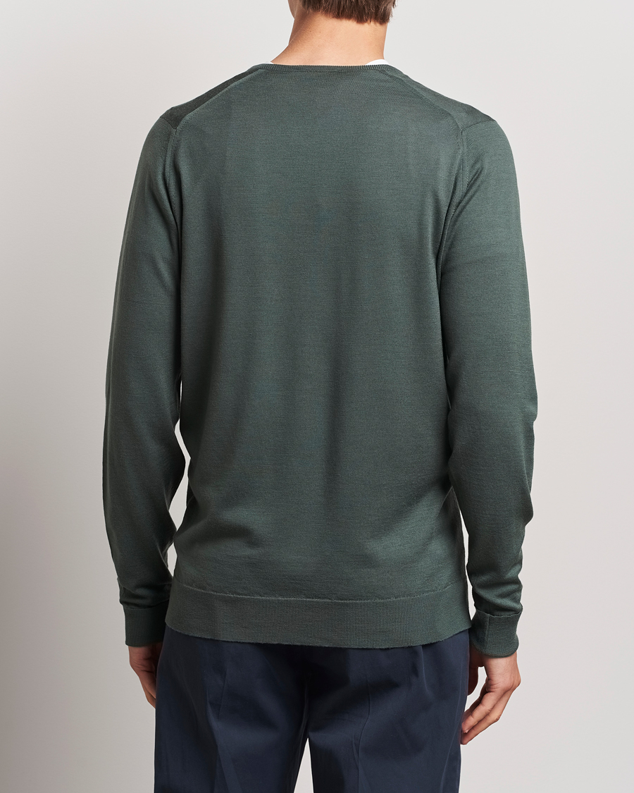 Herren | Pullover | John Smedley | Bobby Extra Fine Merino V-Neck Pullover Dark Green