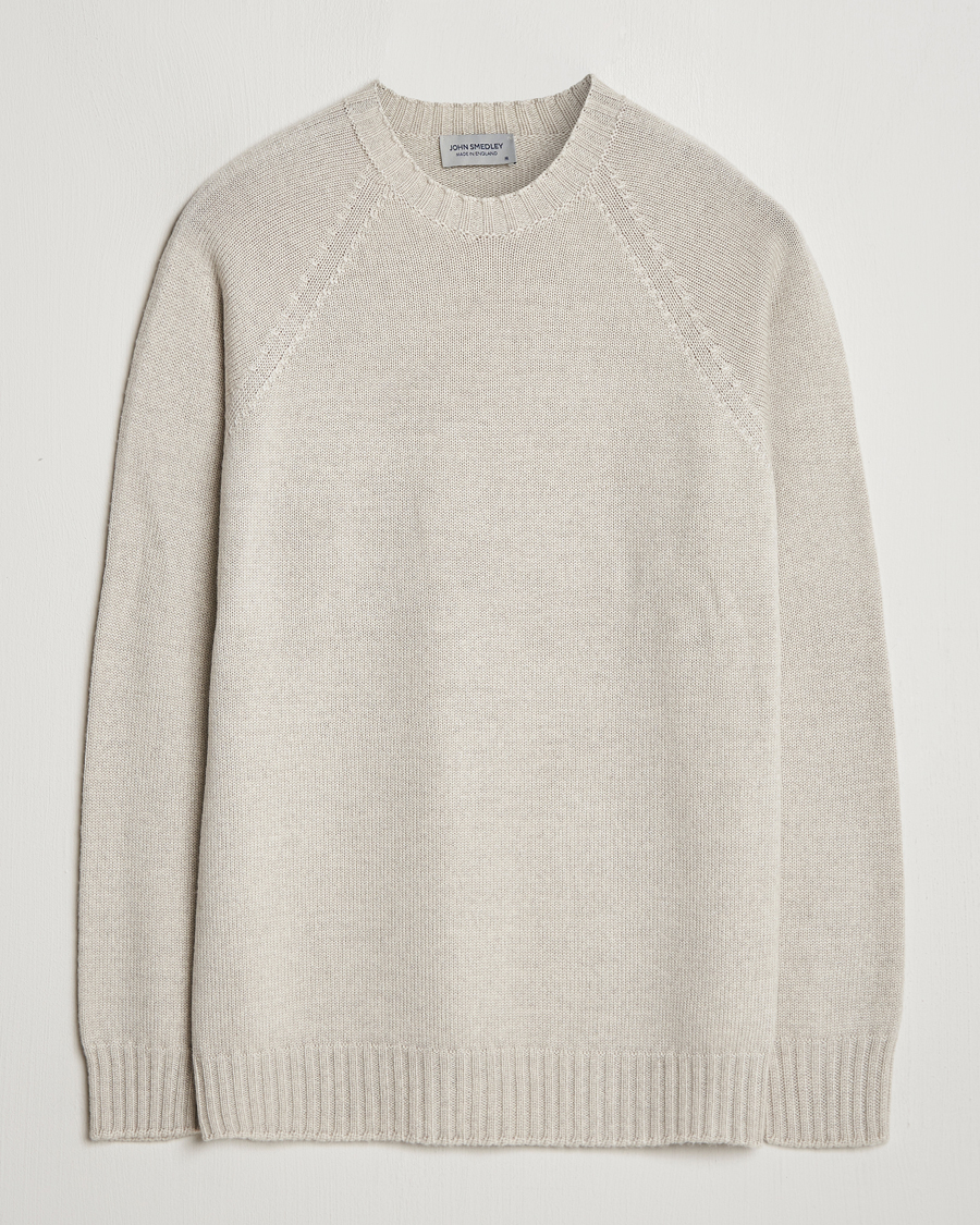 Herren | Pullover | John Smedley | Denver Extra Fine Merino Crew Neck Grey Fleece