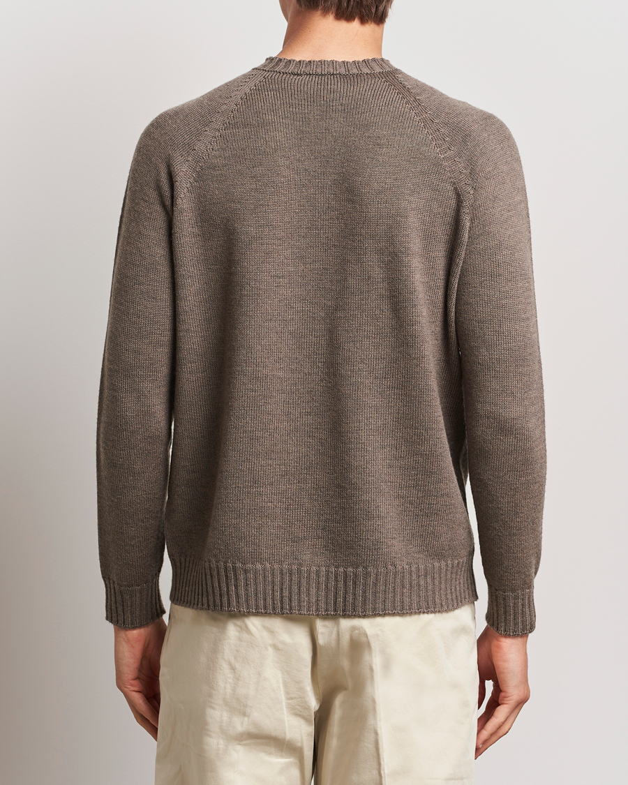Herren | Pullover | John Smedley | Denver Extra Fine Merino Crew Neck Mushroom Brown