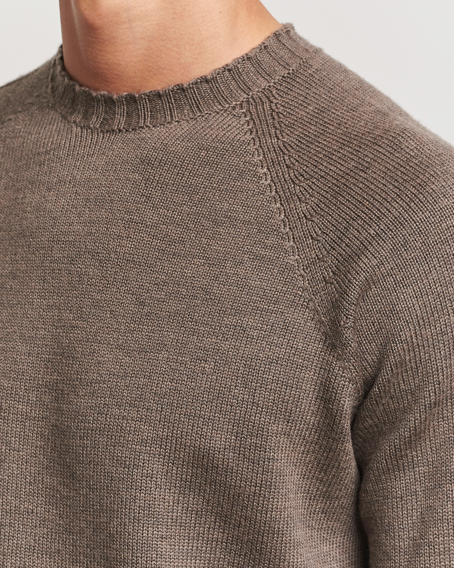Herren | Pullover | John Smedley | Denver Extra Fine Merino Crew Neck Mushroom Brown