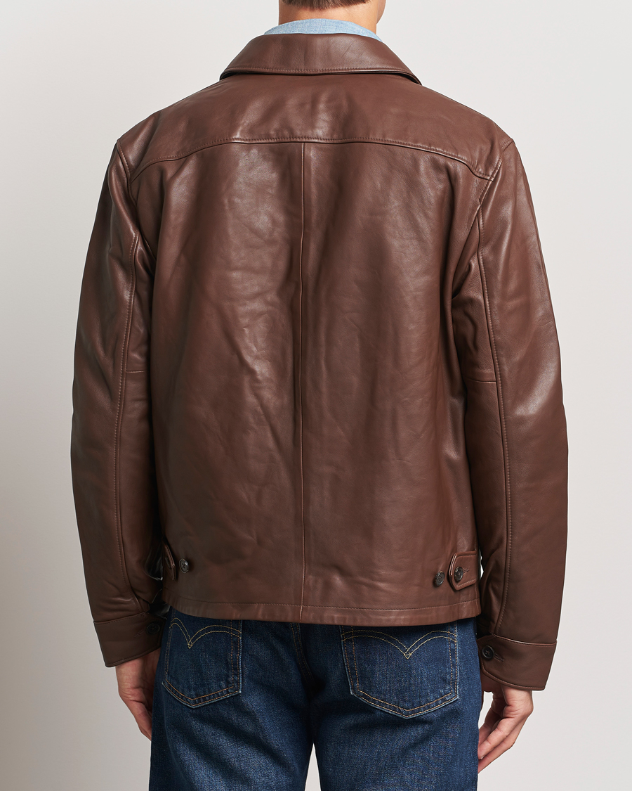 Herren | Jacken | Polo Ralph Lauren | Maxwell Windbreaker Leather Jacket Bison Brown