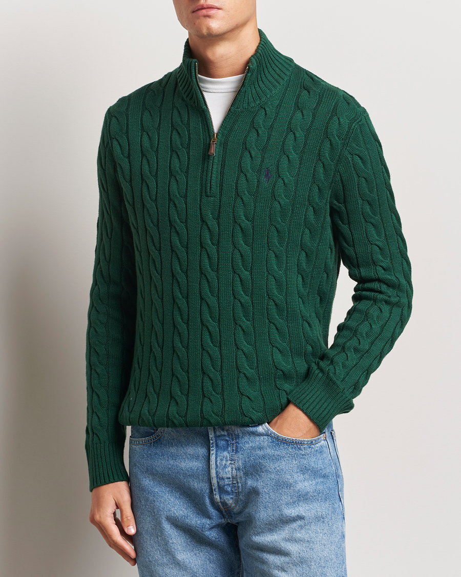 Herren | Pullover | Polo Ralph Lauren | Cotton Cable Half Zip Vintage Pine