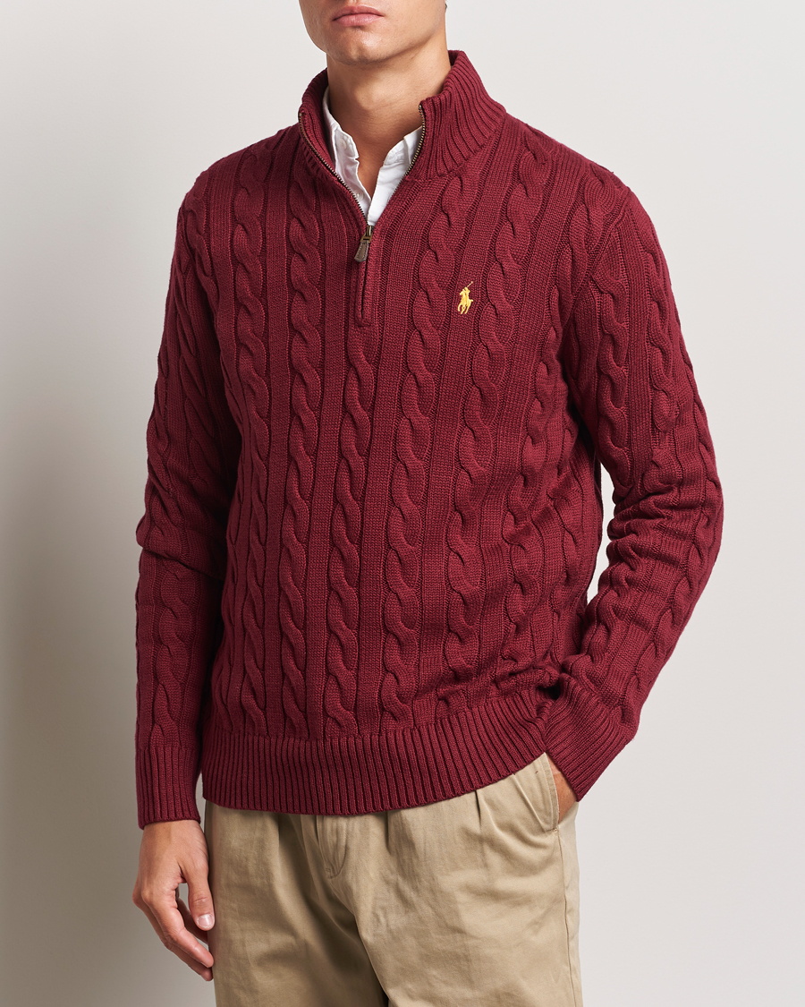 Herren | Pullover | Polo Ralph Lauren | Cotton Cable Half Zip Red Carpet