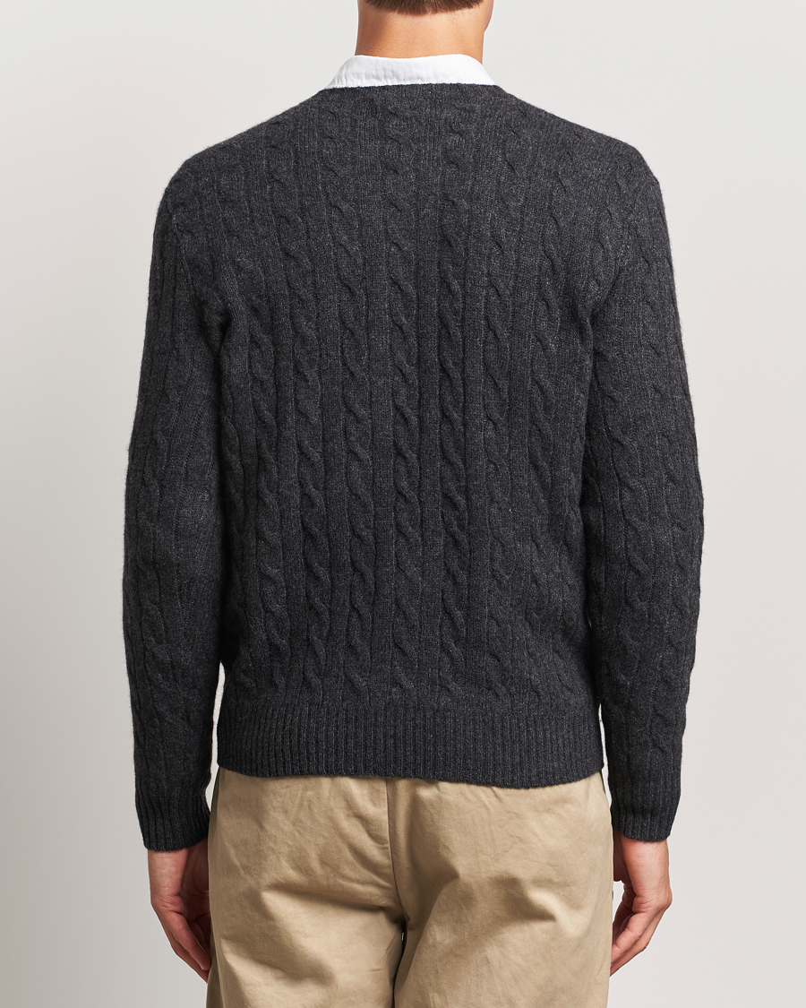 Herren | Pullover | Polo Ralph Lauren | Wool/Cashmere Cable Crew Neck Dark Granite Heather