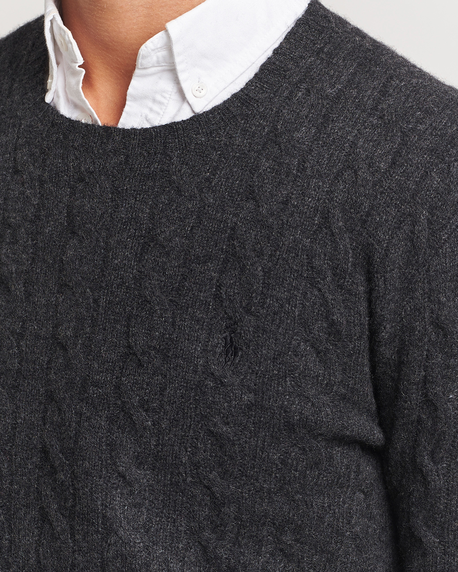 Herren | Pullover | Polo Ralph Lauren | Wool/Cashmere Cable Crew Neck Dark Granite Heather