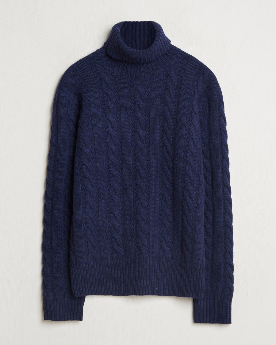 Herren | Pullover | Polo Ralph Lauren | Wool/Cashmere Cable Rollneck Hunter Navy
