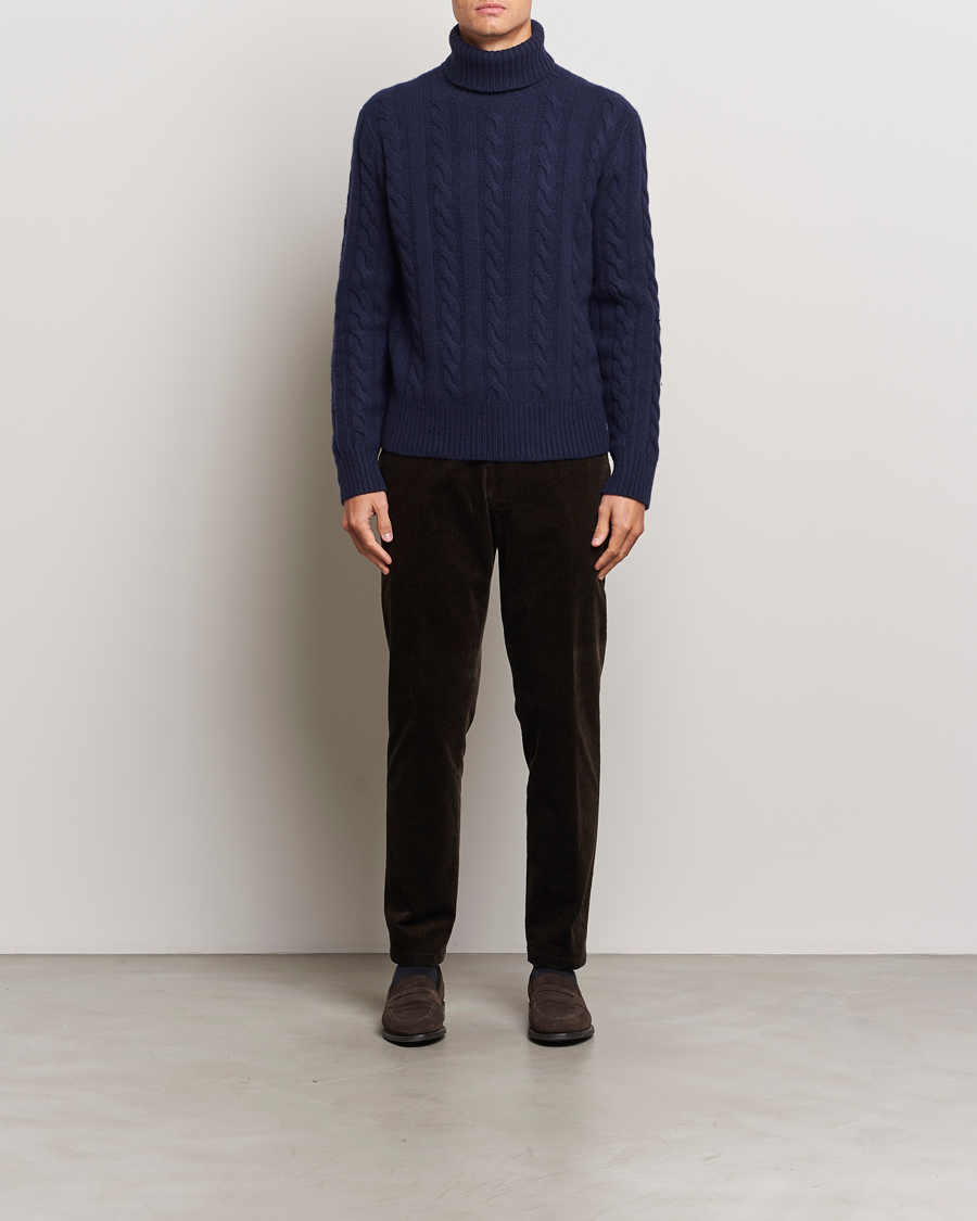 Herren | Pullover | Polo Ralph Lauren | Wool/Cashmere Cable Rollneck Hunter Navy