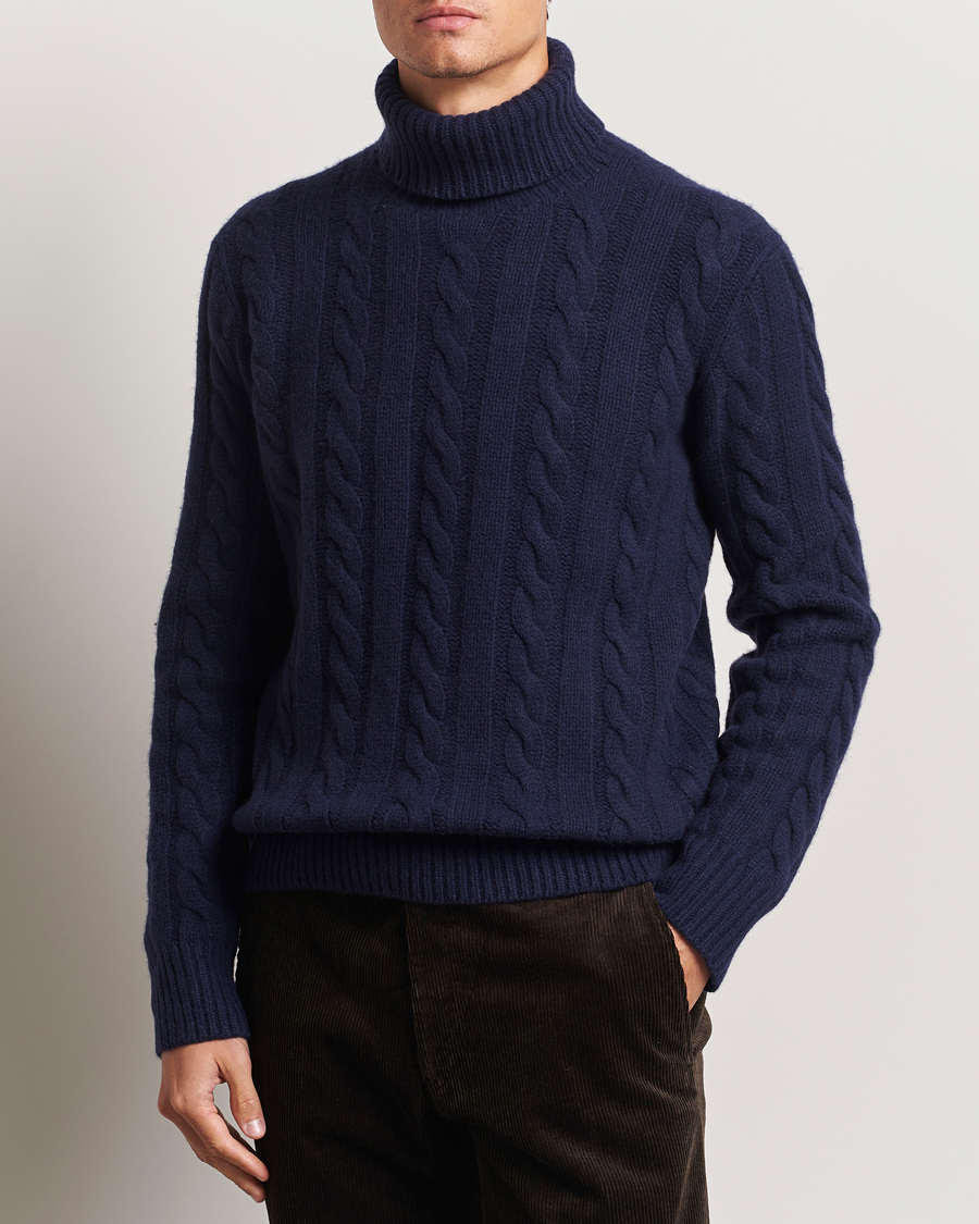 Herren | Pullover | Polo Ralph Lauren | Wool/Cashmere Cable Rollneck Hunter Navy
