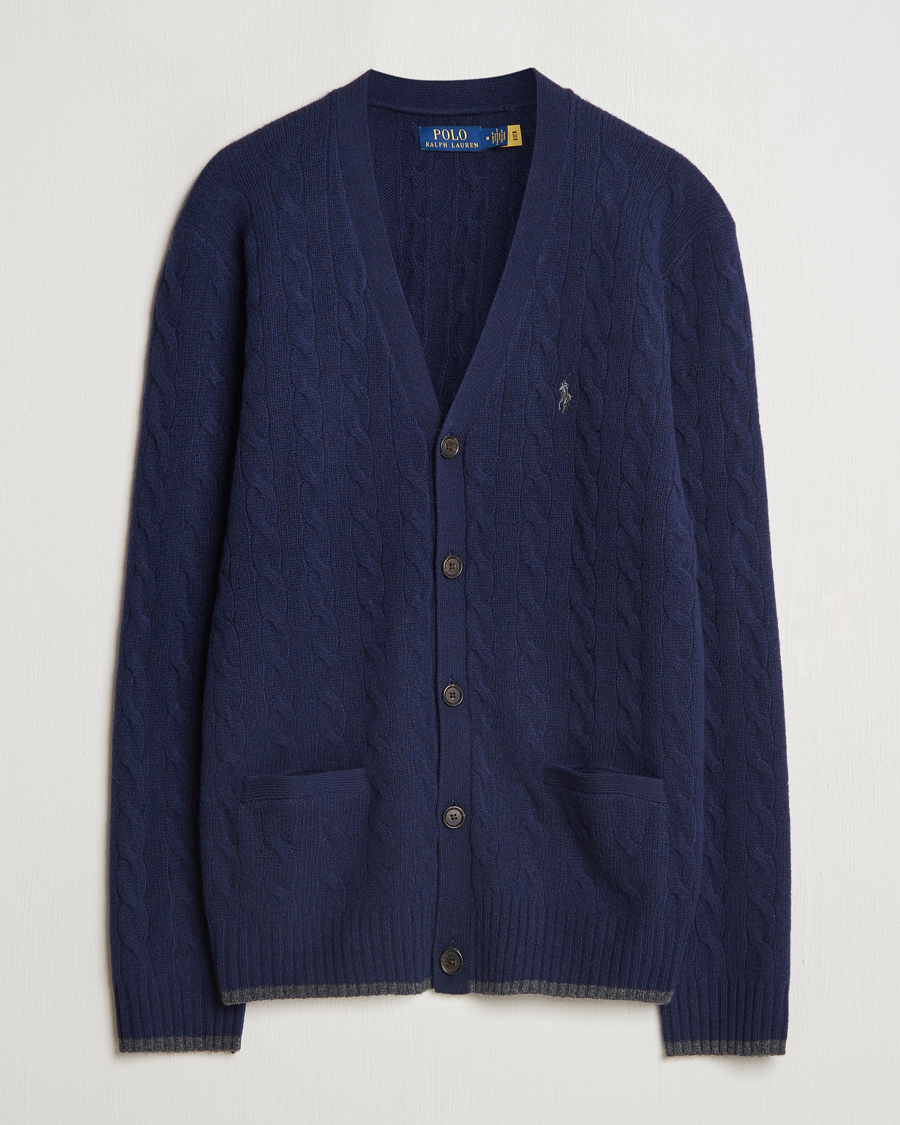 Herren | Pullover | Polo Ralph Lauren | Wool/Cashmere Cable Cardigan Hunter Navy