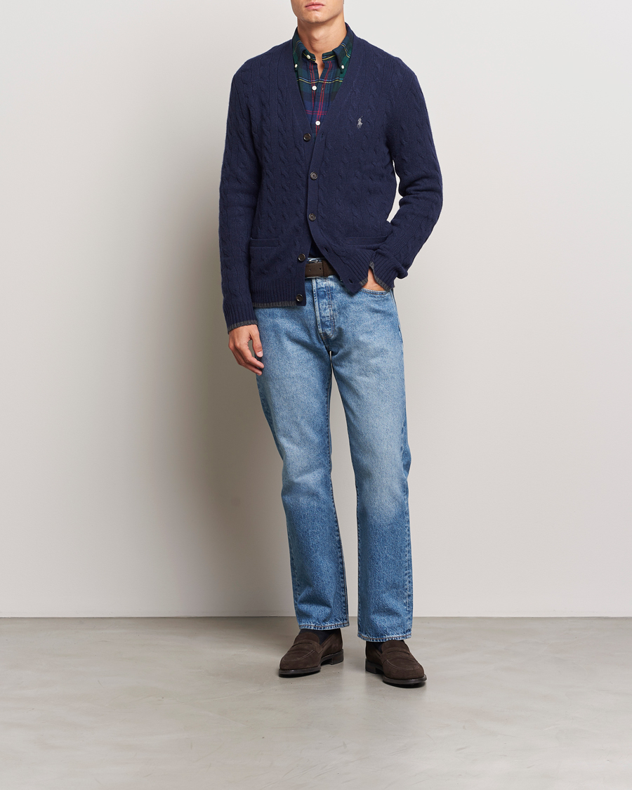 Herren | Pullover | Polo Ralph Lauren | Wool/Cashmere Cable Cardigan Hunter Navy