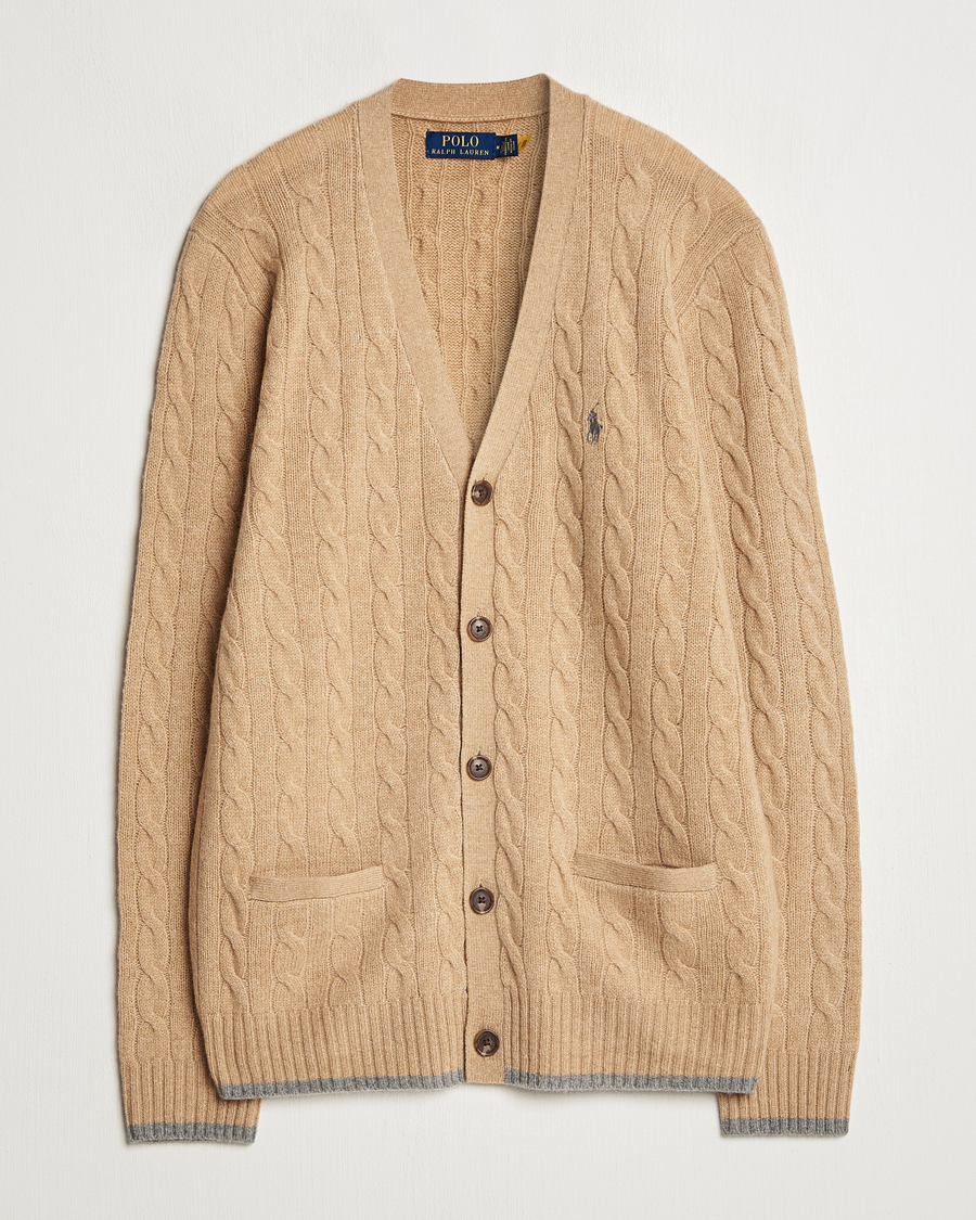 Herren | Pullover | Polo Ralph Lauren | Wool/Cashmere Cable Cardigan Camel Melange