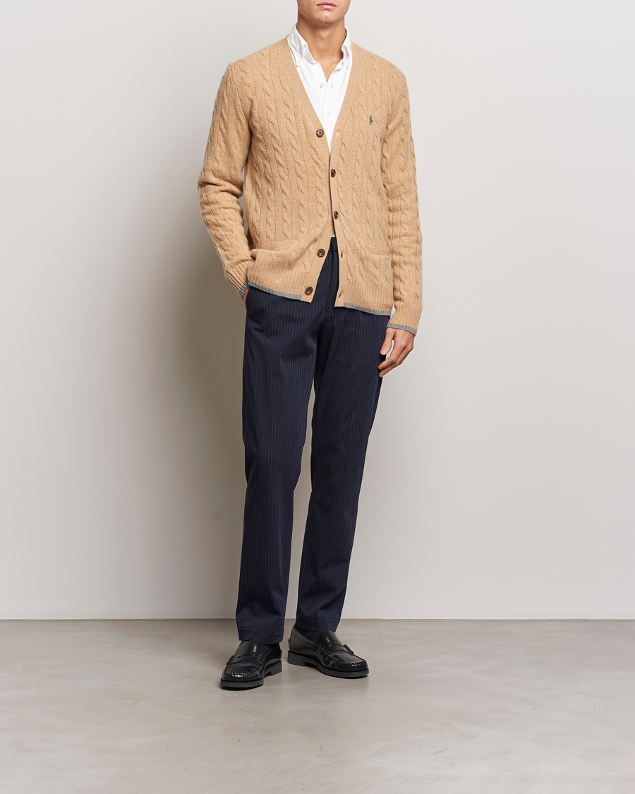 Herren | Pullover | Polo Ralph Lauren | Wool/Cashmere Cable Cardigan Camel Melange