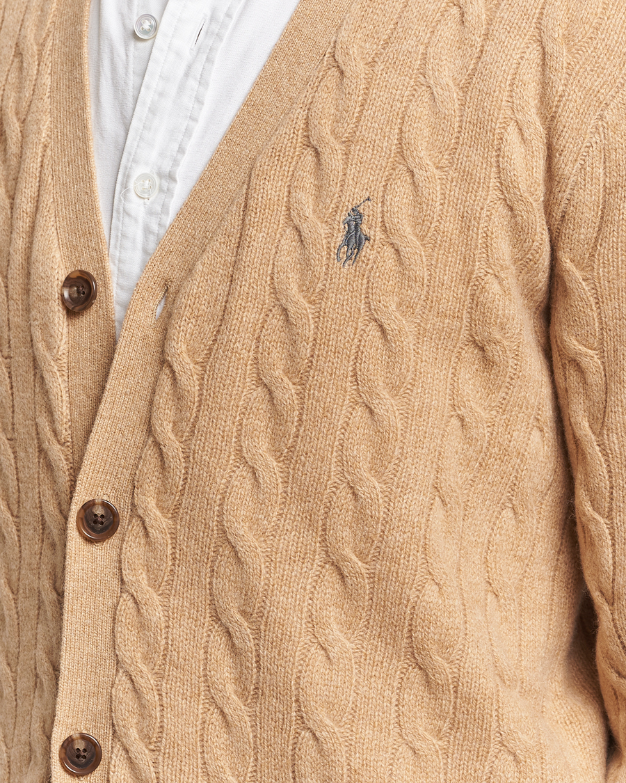 Herren | Pullover | Polo Ralph Lauren | Wool/Cashmere Cable Cardigan Camel Melange