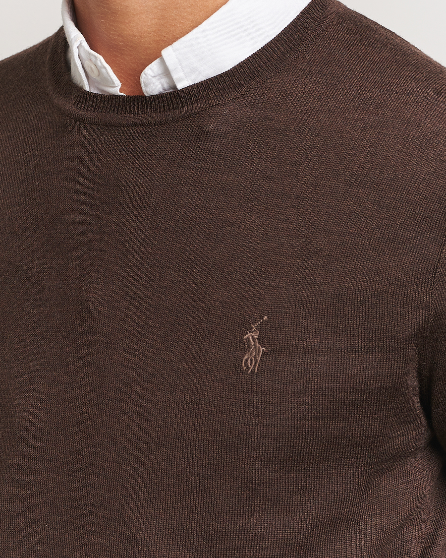 Herren | Pullover | Polo Ralph Lauren | Merino Crew Neck Pullover Cacao Brown Heather