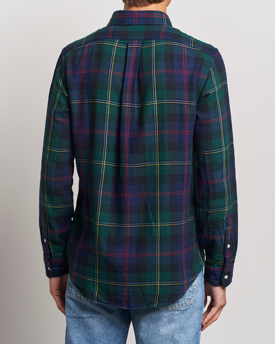 Herren | Hemden | Polo Ralph Lauren | Custom Fit Double Faced Checked Shirt Green/Indigo