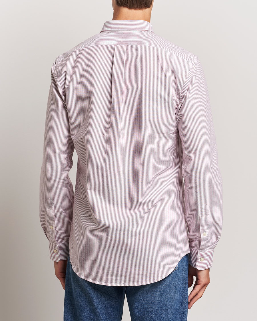 Herren | Hemden | Polo Ralph Lauren | Slim Fit Striped Oxford Shirt Wine/White