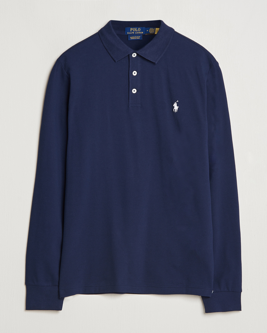 Herren | Pullover | Polo Ralph Lauren | Custom Slim Fit Long Sleeve Polo Refined Navy