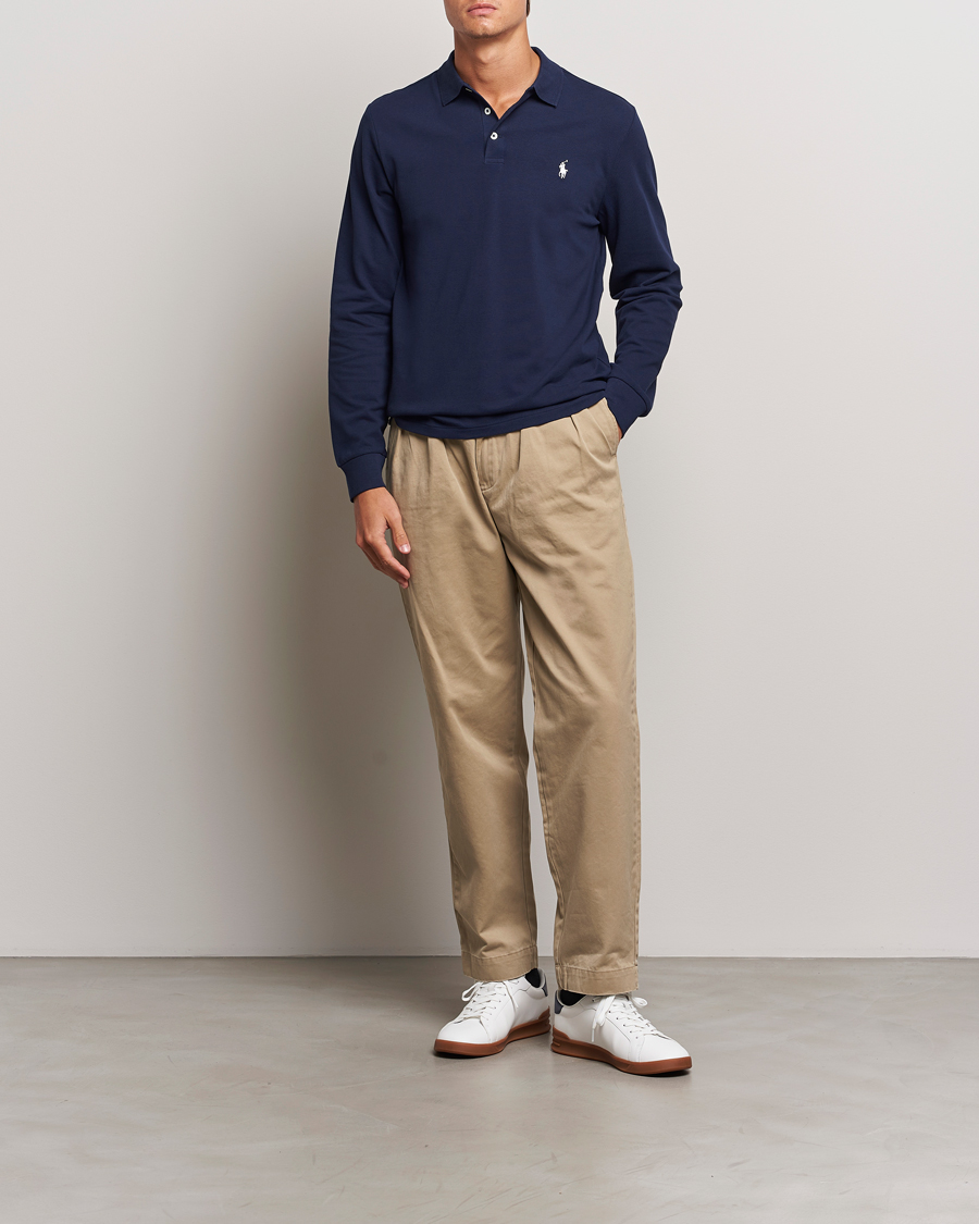 Herren | Pullover | Polo Ralph Lauren | Custom Slim Fit Long Sleeve Polo Refined Navy
