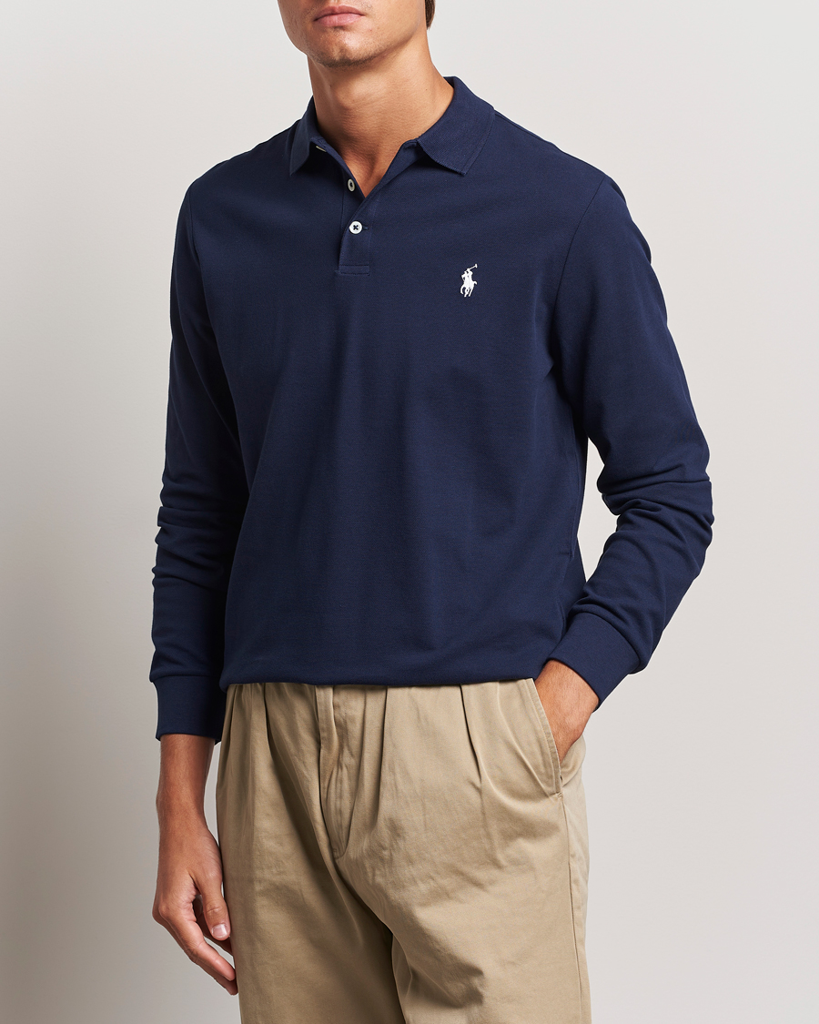 Herren | Pullover | Polo Ralph Lauren | Custom Slim Fit Long Sleeve Polo Refined Navy