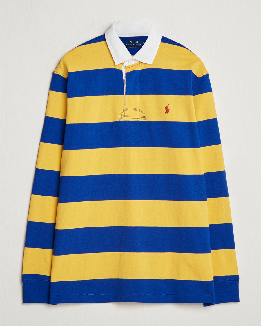 Herren | Pullover | Polo Ralph Lauren | Jersey Striped Rugger Yellow/Classic Azure