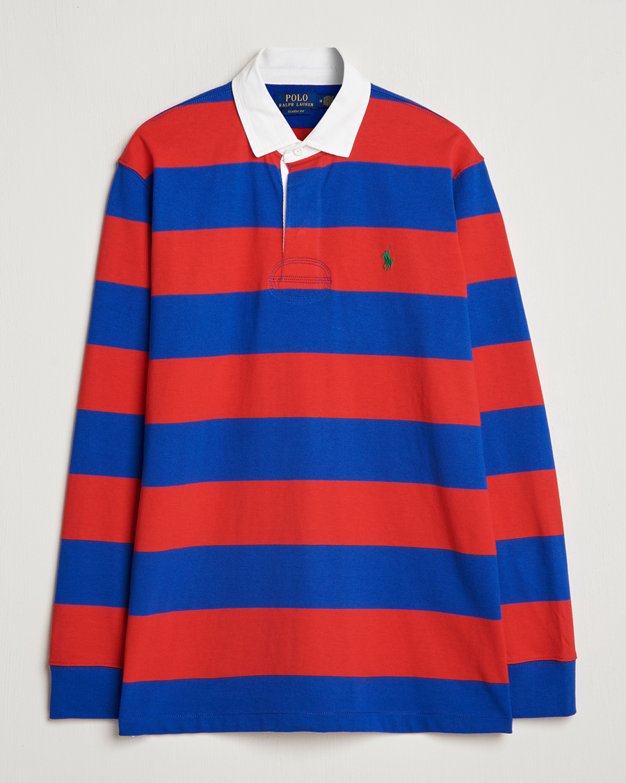 Herren | Pullover | Polo Ralph Lauren | Jersey Striped Rugger Red/Classic Azure