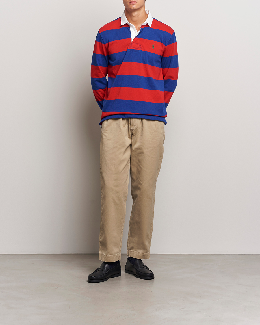 Herren | Pullover | Polo Ralph Lauren | Jersey Striped Rugger Red/Classic Azure
