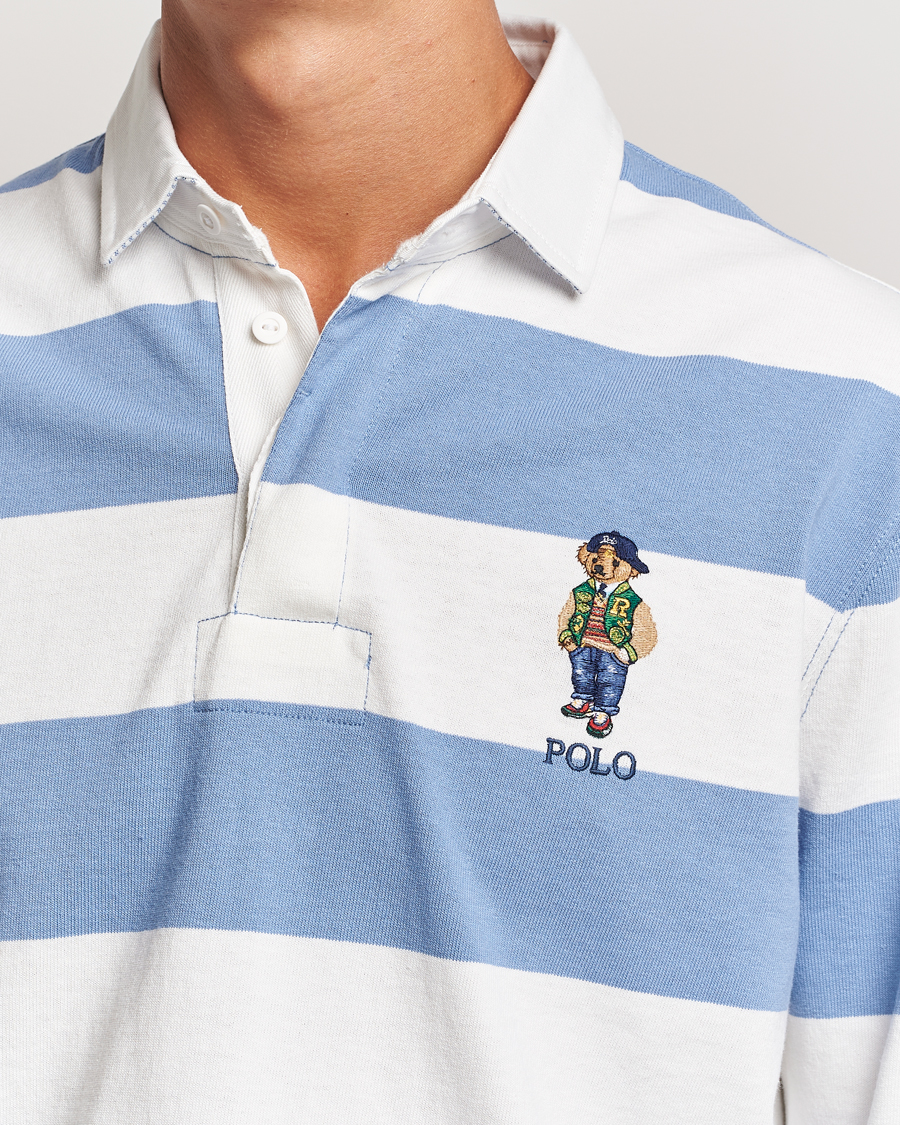 Herren | Pullover | Polo Ralph Lauren | Striped Rugby Varsity Bear Campus Blue/White