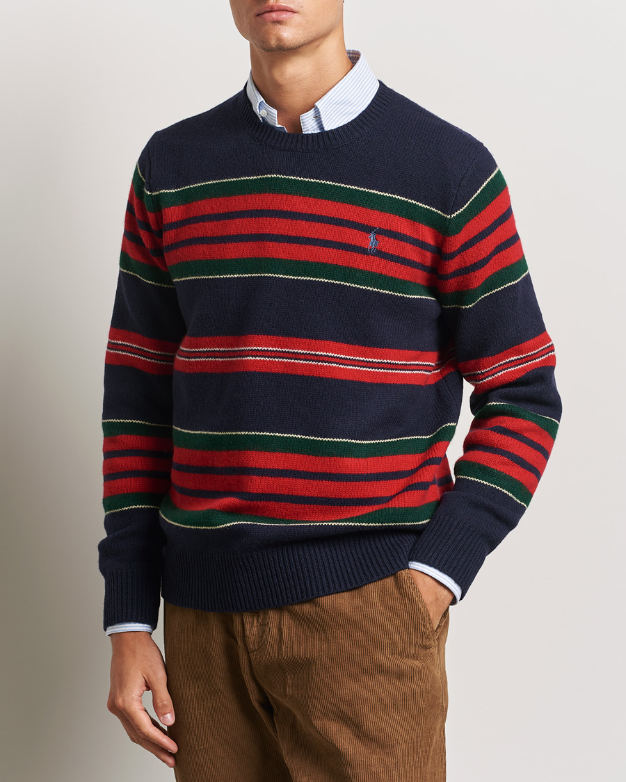 Herren | Pullover | Polo Ralph Lauren | Wool/Cashmere Striped Sweater Hunter Navy Combo