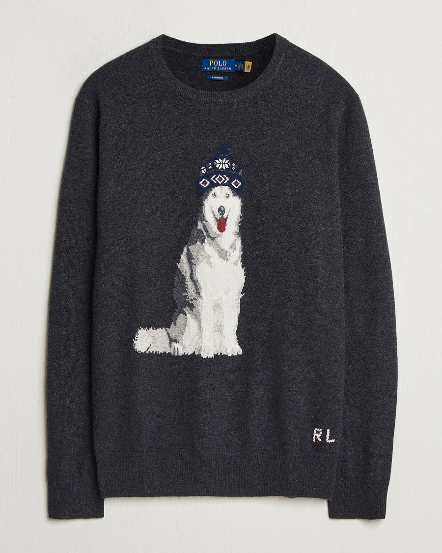 Herren | Pullover | Polo Ralph Lauren | Holiday Dog Cashmere Sweater Dark Granite Heather