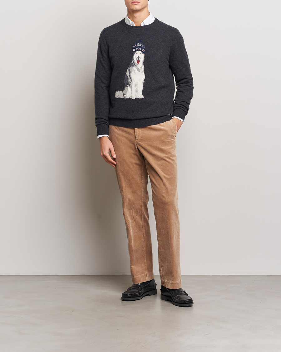 Herren | Pullover | Polo Ralph Lauren | Holiday Dog Cashmere Sweater Dark Granite Heather