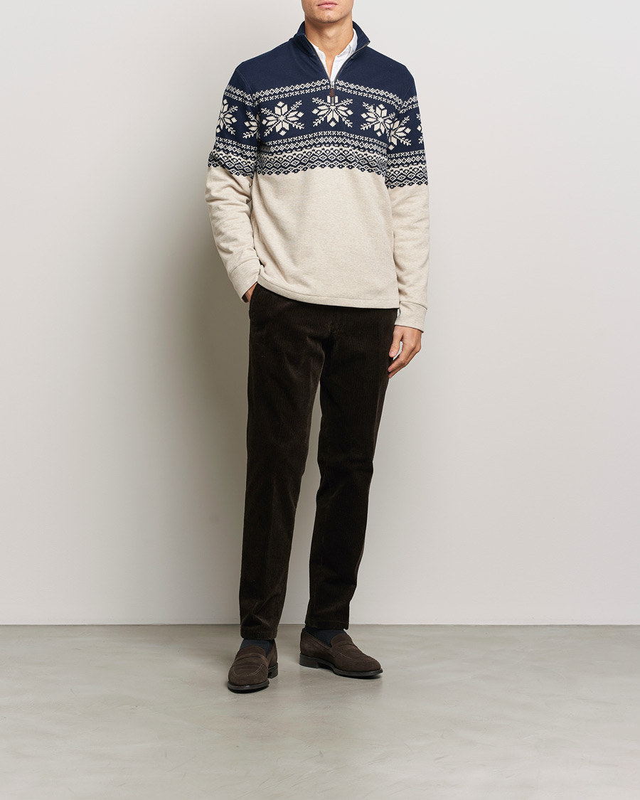 Herren | Pullover | Polo Ralph Lauren | Half-Zip Fairisle Sweater Andres Geomatric Navy