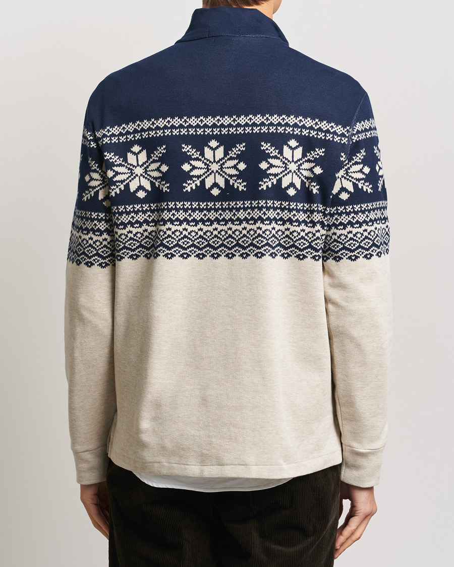 Herren | Pullover | Polo Ralph Lauren | Half-Zip Fairisle Sweater Andres Geomatric Navy
