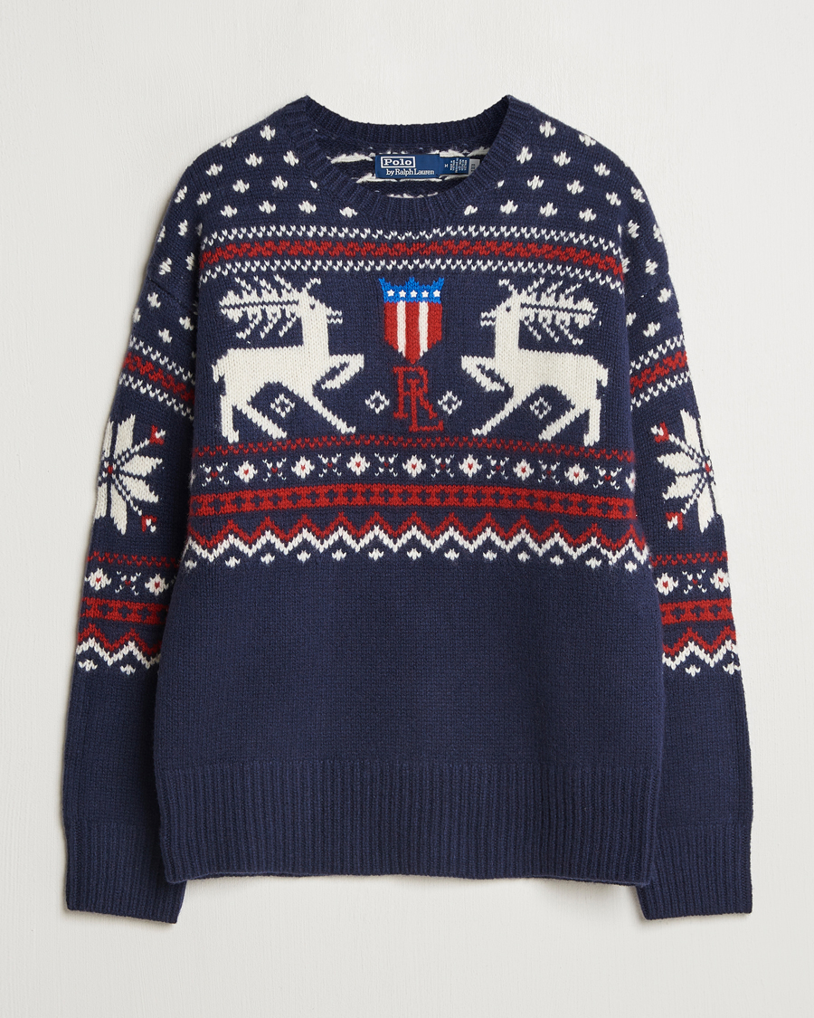 Herren | Pullover | Polo Ralph Lauren | Raindeer Wool Sweater Navy Combo