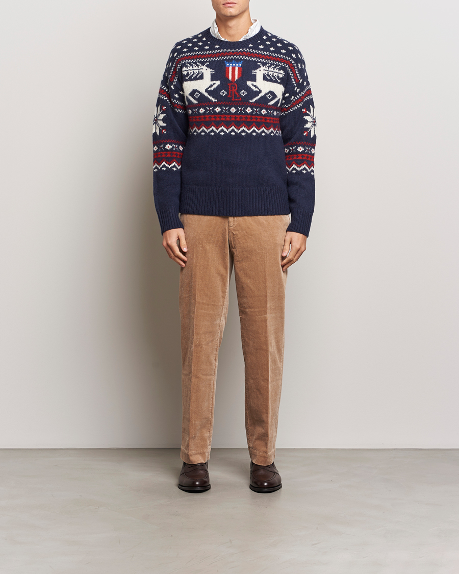 Herren | Pullover | Polo Ralph Lauren | Raindeer Wool Sweater Navy Combo